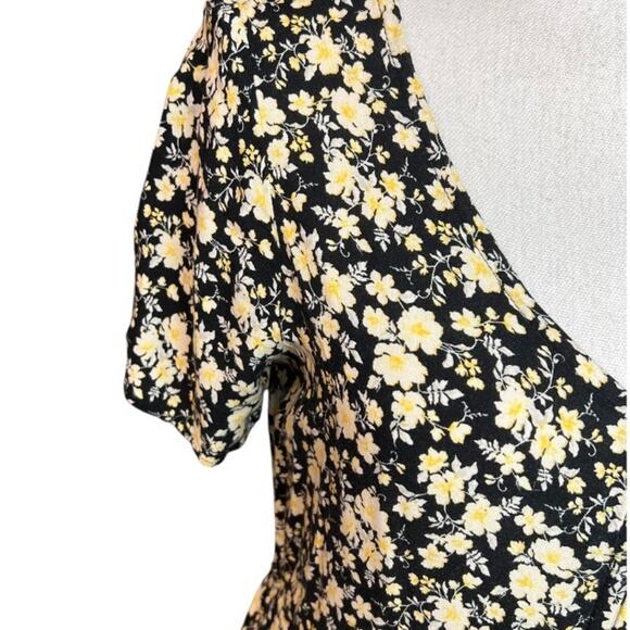 Wild fable floral print button down midi dress cottagecore spring 90s ruffle - Picture 3 of 8